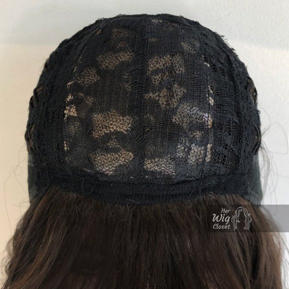 Brunette Medium Brown Wavy Wig with Bangs | Mila main image 5